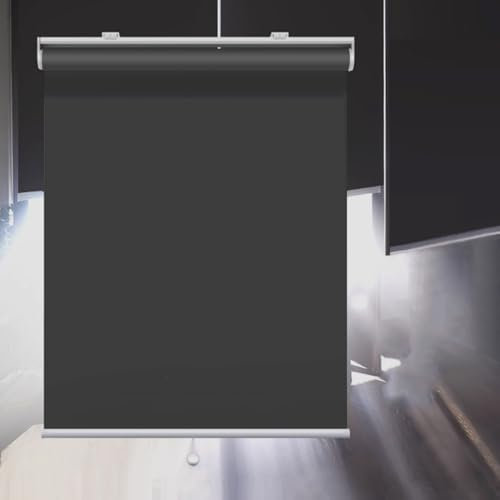 tow000ack Tende a Rullo con Sistema a Molla,Tenda Avvolgibile Oscurante per Interni,Impermeabili,Protezione dal Calore,per Finestre e Porte,Nera,Personalizza,Larghezza x Altezza (50cm x 160cm)