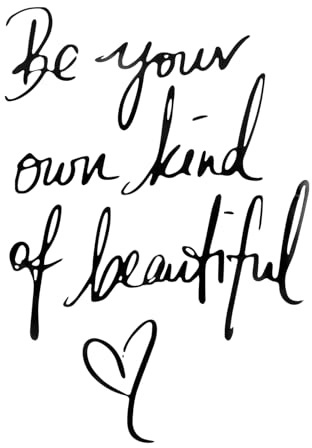 1pcs Inspirational Vinyl Wall Art Decal Be Your Own Kind of Beautiful Quotes Wall Sticker Be Your Own Kind of Beautiful Quote with Butterfly Design, Motivational Sticker for Living Room, Bedroom