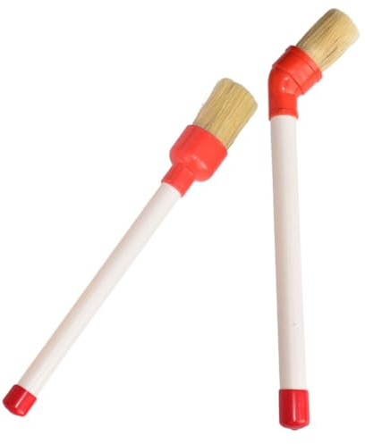 ROMISBABA 2 Piezas Cepillos para Detallado de Coches Cepillo para Neumáticos con Cabeza Redonda y Curva para Aplicar Grasa y Limpieza de Ruedas Herramienta Duradera para de Llantas