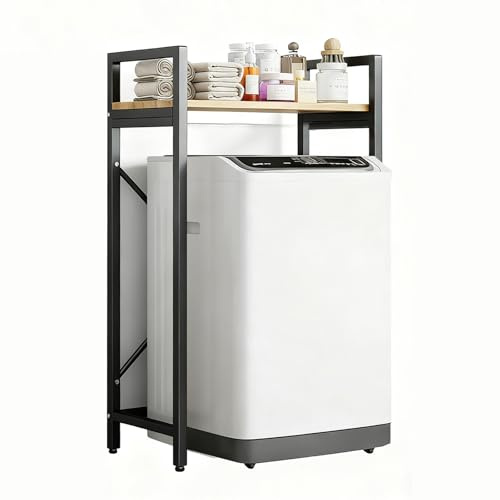 Étagère De Rangement pour Machine À Laver,Meuble Dessus Machine A Laver avec Étagère Armoire De Rangement De Salle Capacité de charge 250 kg pour salle de bain balcon buanderie black Flip-top