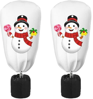 2er-Pack Frostschutzhüllen Für Gartenpflanzen – 90 X 110 Cm Winterpflanzen-Frostschutz-Wärmejacken, Weihnachtsdrucke Winterpflanzenschutz Mit Reißverschluss-Kordelzug Für Töpfe, Sträucher, Farne