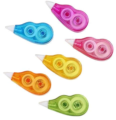 Healeved Set de 6 Cintas Correctoras para Escritura Infantil Cinta Correctora de 12 Metros Colores Candy Surtidos Accesorio Escolar para Estudiantes Color Aleatorio Color Aleatorio