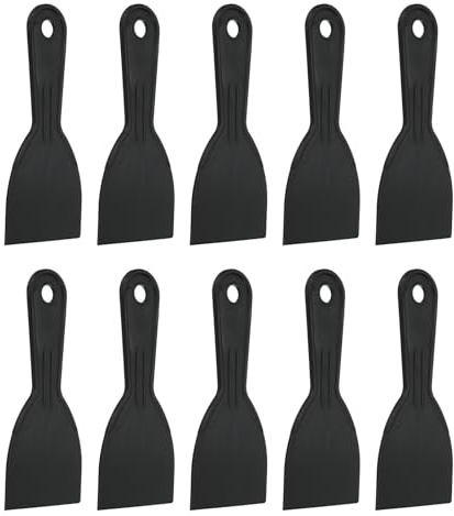 QUARKZMAN 10Pcs Espátula De enmasillar 3 Ancho Espátula De Plástico Flexible Herramienta Raspadora Para Pintura Para Cintas De Pared Seca Extender Pintura Rascar Pared Negro