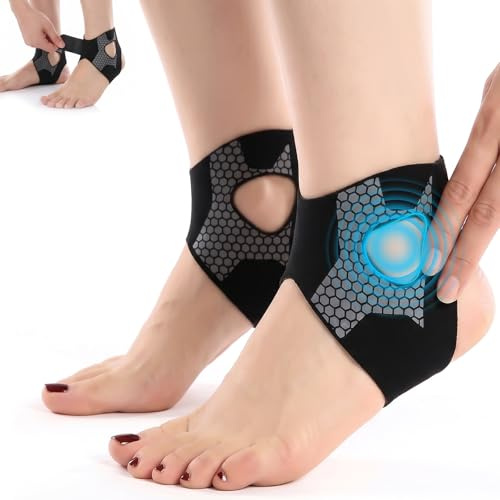 kichicho Ankelbandage ankelfog, 2 stycken ventilerande tunna ankelbandage, luftig och sval för sommar, med ursparad ankelzon för riktad ledfixering, lätt och kompakt för sport (S)