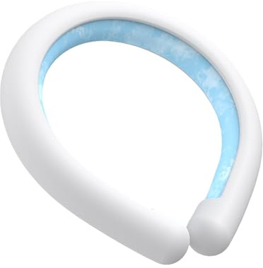Neck Cooling Tube, Portable Ice Ring, Reusable Wearable Neck Cooler for Summer Heat Relief, Cold Gel Cooling Neck Ring for Outdoor Sports, Running, Travel, Cycling & Commuting (White)