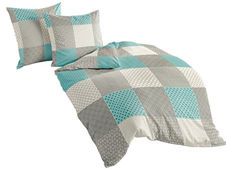 Bierbaum Feinbiber-Bettwäsche, Designed in Germany, türkis, 135x200 cm + 80x80 cm