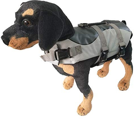 MISSMAO Hunde Life Jacket Hunde Warnweste Hunde-Schwimmweste Schwimmhilfe Float Coat Life Preserver Schwarz S