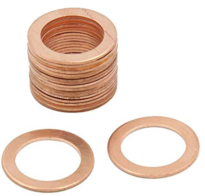 sourcing map Kupfer Dichtringe 20 Stück 16mm Innendurchmesser | Für Wannenstopfen, Wasser-, Kraftstoff- Und Hydraulikarmaturen, Hohe Leitfähigkeit, Druckfestigkeit, Korrosionsbeständig
