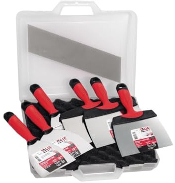 LOT DE 6 COUTEAUX A ENDUIRE INOX (10 A 24CM) + MALLETTE