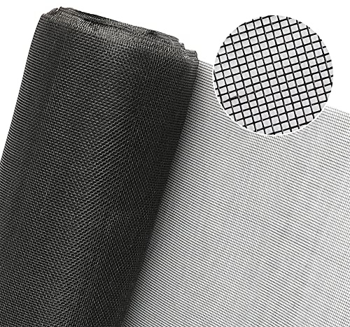 Houseables Window Screen Mesh, Screen Roll, Screening Material Roll, Window Mesh Replacement, Screening Repair for Door, Patio, Lanai, Porch, Pet, Insect, Outdoor, Fiberglass, Black, 36 Inch x 100 FT