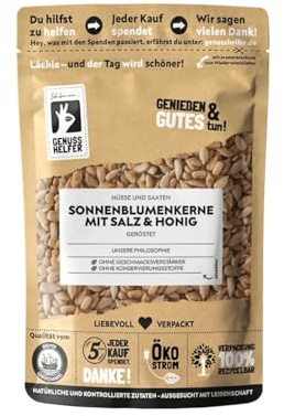 Bremer Gewürzhandel Sonnenblumenkerne mit Honig, geröstet, gesalzen, zum Knabbern, für Salate, Müslis, Eis & Quarkspeisen, 200g