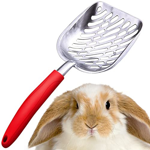SunGrow Large Cat Litter Scoop, Life Transforming Cat Scooper, Reduces Hand Fatigue, Use with Small Litter Type, Saves Clear Litter, Makes Scooping Faster and Easier (Red, Large)