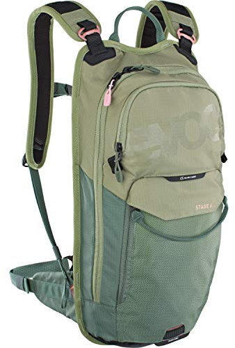 EVOC STAGE 6 technischer Rucksack für Enduro Biking & Outdoor-Aktivitäten, Backpack (Fahrradrucksack mit durchdachtem Taschenmanagement, maximale Rückenbelüftung), Olive