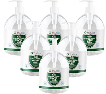 6 x 500ml Hand Sanitiser 70% Alcohol Gel Anti Bacteria Viral Eliminating Formula Gel Alcohol Anti Bacterial Formula Pack Of 6