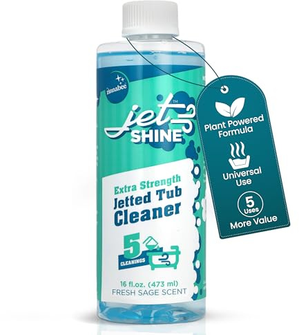 Zinnabee Jetted Tub Cleaner for Jacuzzi, Bathtubs, Whirlpools - 1 Pack, 16oz Sage Scented Jacuzzi Tub Cleaner to Help Clean Dirt and Soap Buildup, 5 Cleanings per Bottle