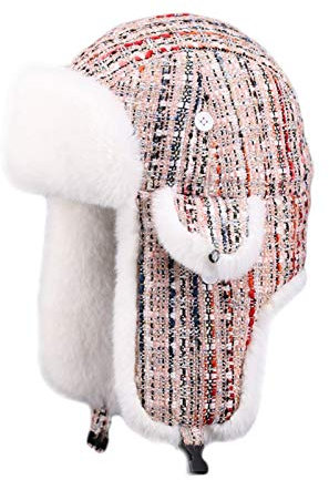 Insun Wintermütze mit Ohrenklappen Unisex Warme Stricken Schneedichte Fliegermütze Kunstfell Mütze für Herren und Damen Stil 1 XXS