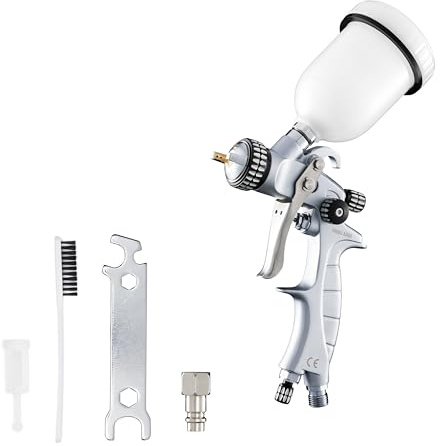 BenBow Lackierpistole PK60 HVLP MINI 1,0 mm Düse + 100 ml Fließbecher – ideal für Autolackierung, Heimwerker, DIY-Projekte – hochwertige Sprühqualität – Druckluft-Spritzpistole