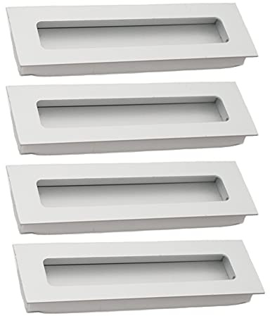 BOZONLI 4pcs Tirador Puerta Corredera, Tiradores Empotrados, Tiradores Ocultos de Aleación de Aluminio para Puertas Correderas y Armarios (140 × 42 mm)