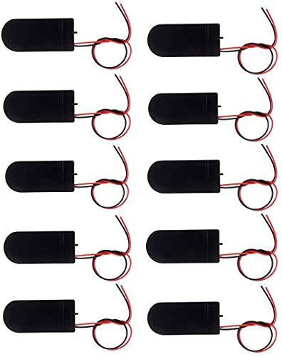 CR2032 Batteriehalter Knopfzellenhalter, CR2032 Batteriehalter mit Schalter, 2 x 3 V CR2032 Knopf-Knopfzellen-Batteriehalter mit An-/Aus-Schalter, 10 Stück