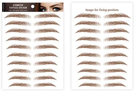 Lot de 10 Sourcils Autocollants 6D marron pour sourcils,Autocollants Imperméables de Tatouage Sourcil Autocollants de T-ransfert Sourcils Autocollant de Maquillage de Forme de Toilettage Sourcil, 9 St