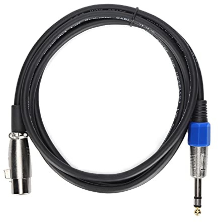 Cavo XLR, JD6015 XLR Femmina a Jack da 6,35 Mm Cavo Segnale Bilanciato XLR a 1/4 di Pollice Cavo per Microfono 2 M Adatto per Microfoni, Mixer, Attrezzatura Fotografica