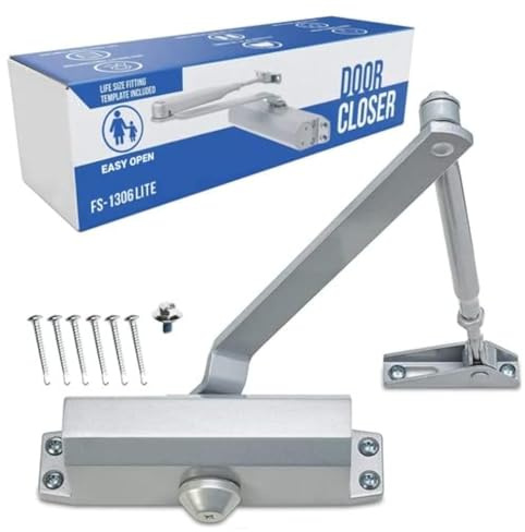 Lightweight Automatic Door Closer - Hydraulic Auto Door Closer No Slam - Grade 3 Slow Close Door Hinge - No Slam - Closing Hinge for Home Use - Easy to Open Arm - Self Closing Internal Doors (Silver)
