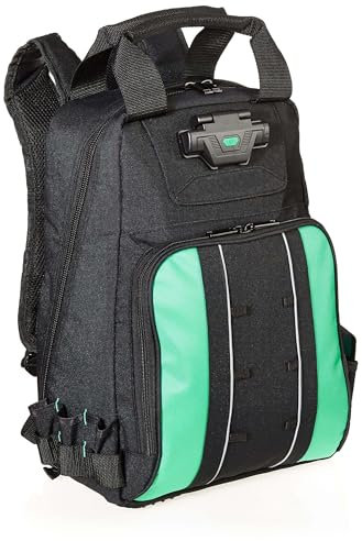 Amazon Basics 55-Fach beleuchteter Rucksack, Werkzeugtasche, 55 Taschen, Rucksack, Schwarz
