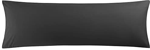 PiccoCasa Kissenbezug 50x150cm Kissenbezüge Kopfkissenbezug lang mit Hotelverschluss aus Mikrofaser Seitenschläferkissen Bezug Body Pillow Cover Schwarz