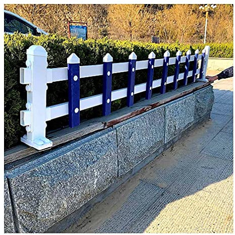 MERAXI Patio-Gartenzaun PVC, Sichtschutz im Freien, Landschaftsgestaltung, Rasen, Lattenzaun, dekorative Bordüre, dekorativ für Blumenbeet-Pfadplatten, Blau, 200 x 30 cm