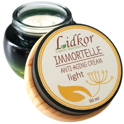 LIDKOR Gesichtscreme mit Immortelle 50ml - Feuchtigkeitsspendend | Gesichtspflege mit Rizinusöl & Aloe Vera Gel - Feuchtigkeitscreme - Vegan Naturkosmetik