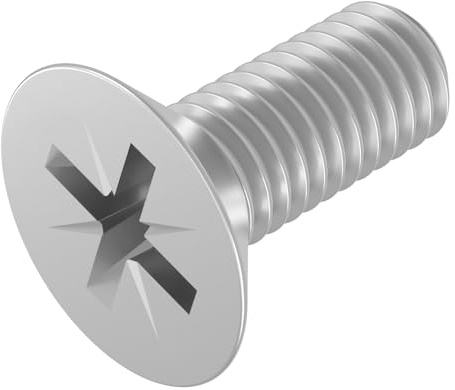 SECCARO Tornillo de cabeza avellanada M2 x 5 mm, acero inoxidable V2A A2, DIN 965, con cruz, completamente roscado, 20 piezas