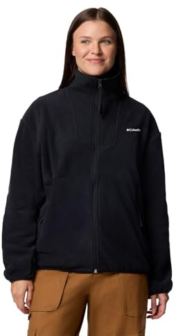 Columbia - Felpa in pile da donna con zip intera Sequoia Grove, nero, Large