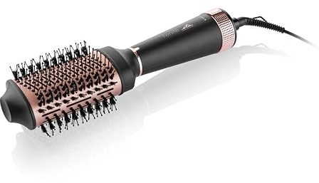 ETA Fenite Black Edition Brosse soufflante à air chaud 2 en 1 : sèche-cheveux et brosse volumisante, 1300 W, fonction ionique, 3 niveaux de chauffage/3 modes de soufflage séparés, noir
