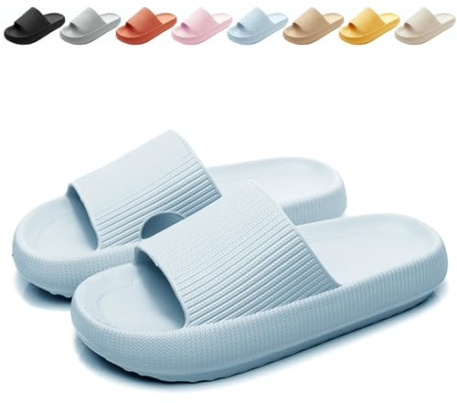 BHFRGAS Sliders Cloud Slippers Women Men，Non-Slip Mens Womens Slippers Cloud Sliders，Soft Flip Flops with Thick Sole for Shower Bathroom Pool Beach