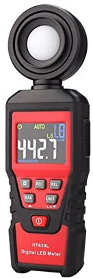 Lichtmeter, Luminometer-Photometer Professionelles Luminometer digital LED Meter hochpräzise Luminometer Solarstrahlungsdetektor für die Kultivierung und Messung von Zimmerpflanze (Color : Rood, Siz