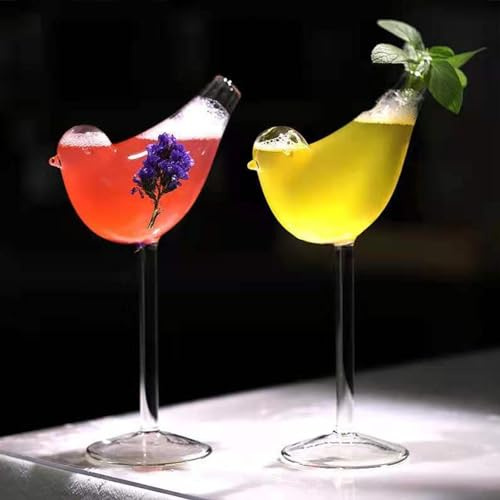 JUOPZKENN Bird Glasses Cocktail Glasses, 120ml Individuality Glass Goblet, Unique Wine Glasses, Bird Design Wine Glass Wine Goblet Beverage Glass Cup for Home Wedding Party Bar Holiday