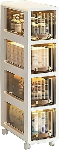 DONGGANSHI Schmaler Badezimmer-Aufbewahrungsschrank, Kleiner Eck-Unterschrank für Badezimmer, schmaler rollbarer Badezimmerschrank für kleine Räume mit Schubladen, Rollen, Badezimmer-Untersch