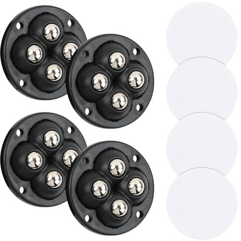 4pcs Self Adhesive Mini Caster Wheels Mini Wheels for Furniture, Universal Swivel Appliance Casters, for Furniture Storage Box Easy Install 360 Degree Rotating for Appliances Table Feet (Black)
