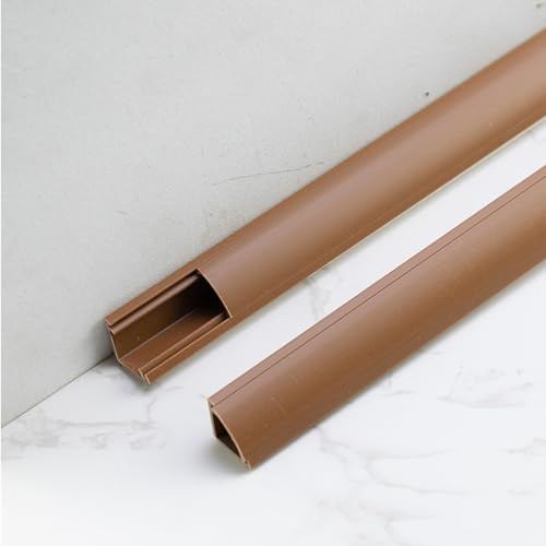HDYZJQ kabelschacht Eck-Kabelversteck/Kabelführung, Selbstklebende Kabelabdeckung, Laufbahn für Wand-Fußleistendecke, PVC-Boden-Teppich-Kabelkanal für Zuhause(Brown,32x32mm(1 1/4x1 1/4 in))