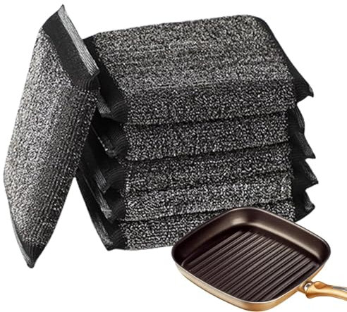 Grattoir à récurer anti-rayures - Éponges réutilisables pour la cuisine | Lot de 6 éponges de nettoyage anti-rayures - Outil de nettoyage doux pour casseroles et poêles - Parfait pour les