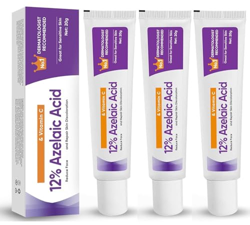 12% Azelainsäure Serum, Azelaic Acid Serum, Gesichtsserum Gegen Rötungen, Azelainsäure Creme, Anti Pickel und Knötchen Moisturizing Skin, For Sensitive Skin Blemished Skin (20g, 3PCS)
