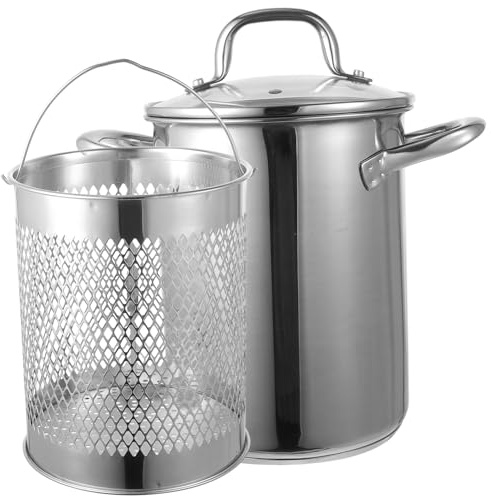 LABRIMP Freidora De Acero Inoxidable Sartén Para Cocina Incluye Olla Con Escurridor Para Preparar Tempura Sartén Portátil y Práctica Para Uso Diario