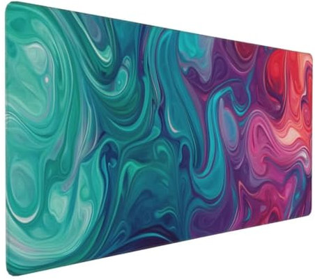 Abstrakt Kunst Mauspad,Large XXL Mouse Pad 700x300x3mm Tastatur Matte, Groß Vernähte Kanten WassXerdicht Anti-Rutsch Mauspad,Erweiterter Schreibtisch Schutz Mauspad für Geschenk Weiblich Office k-179