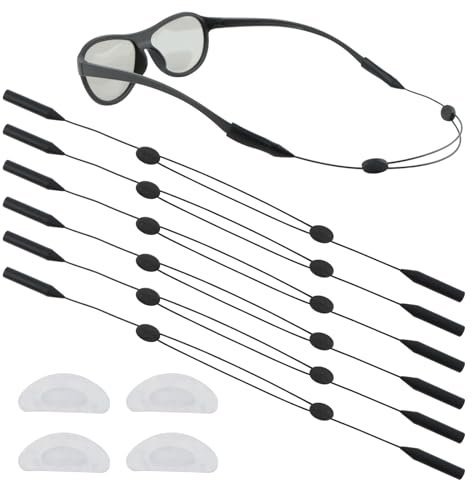 Mivanta 9-teiliges Set: Verstellbares Brillenband, Sportbrillenband Kinder, Baby Brillenbands, Brillenband Silikon mit Hülsen, Brillenband für Sport- und Sonnenbrillen