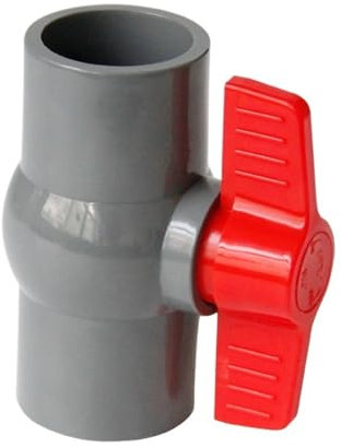 Pipe Fittings 20mm 25mm 32mm 40mm 50mm ID Gray PVC Ball Valve Coupler Adapter Water Connector for Aquarium Fish Tank(50mm)