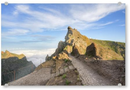 artboxONE Acrylglasbild 45x30 cm Natur Madeira Blick zur Himmelstreppe - Bild Madeira atlantischer Ozean Berge