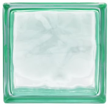 Blocco di vetro Riflessi Ondulato colore Verde | cm 19x19x8 | Unità di vendita 1 scatola da 6 pezzi | Euro/pza. 5,50