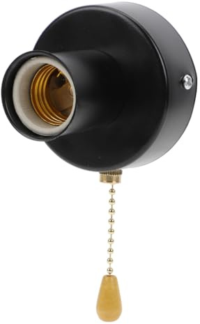 Gatuida Support Lampe Murale Avec Interrupteur De Traction Chaîne Pour Lampe De Chevet Lecture Facile À Installer Décoration Intérieure 3 Vis Inclus 3.15X3.15X2.76In