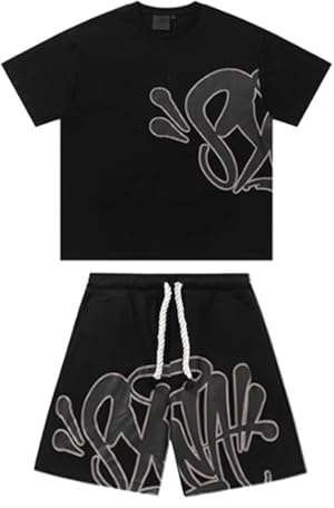 Tuta Estiva con Stampa Kapok,Set T-Shirt e Pantaloncini,Fashion Brand da Uomo Donna in Schiuma 2025 Cotone