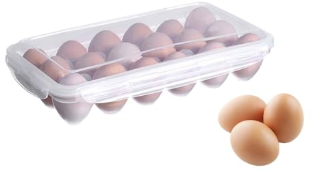 ZHYUAN ägglåda ägg, äggförvaring, ägghållare, kylskåp, 18 äggtransportlåda, plast, ger plats för 18 ägg